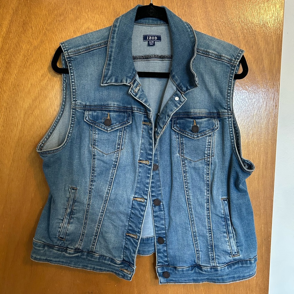 90s Izod denim vest size XL